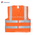 100% Polyester Wholesale Cheap Fluorescent Yellow Orange Safety Vest Breathable Reflective Roadway Jacket With Zipper And Pocket